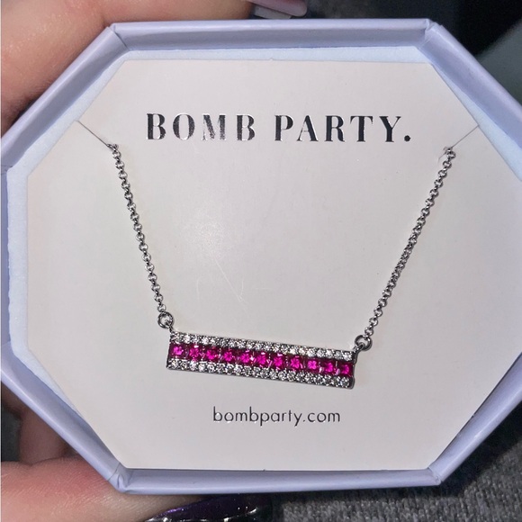 Bomb Party RBP3165 OG Ruby Bar Necklace - Picture 5 of 8